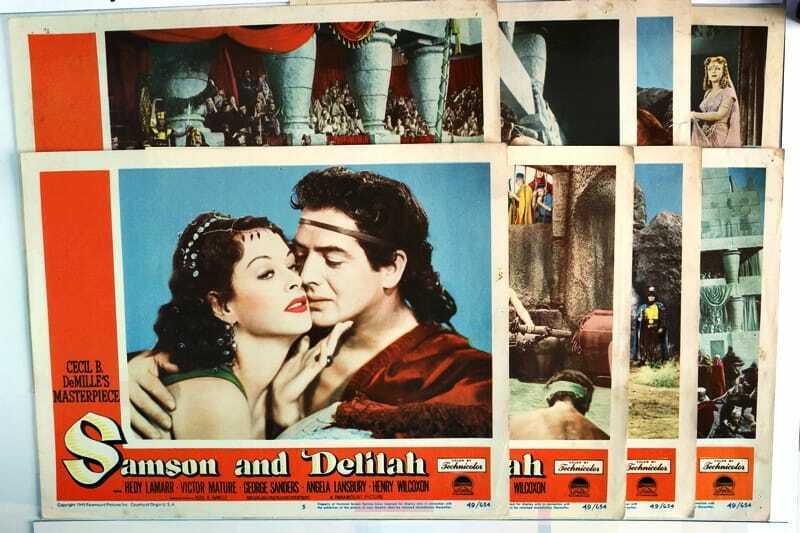 ORIGINAL LOBBY CARDS - SAMSON AND DELILAH - 1949 - set of 8