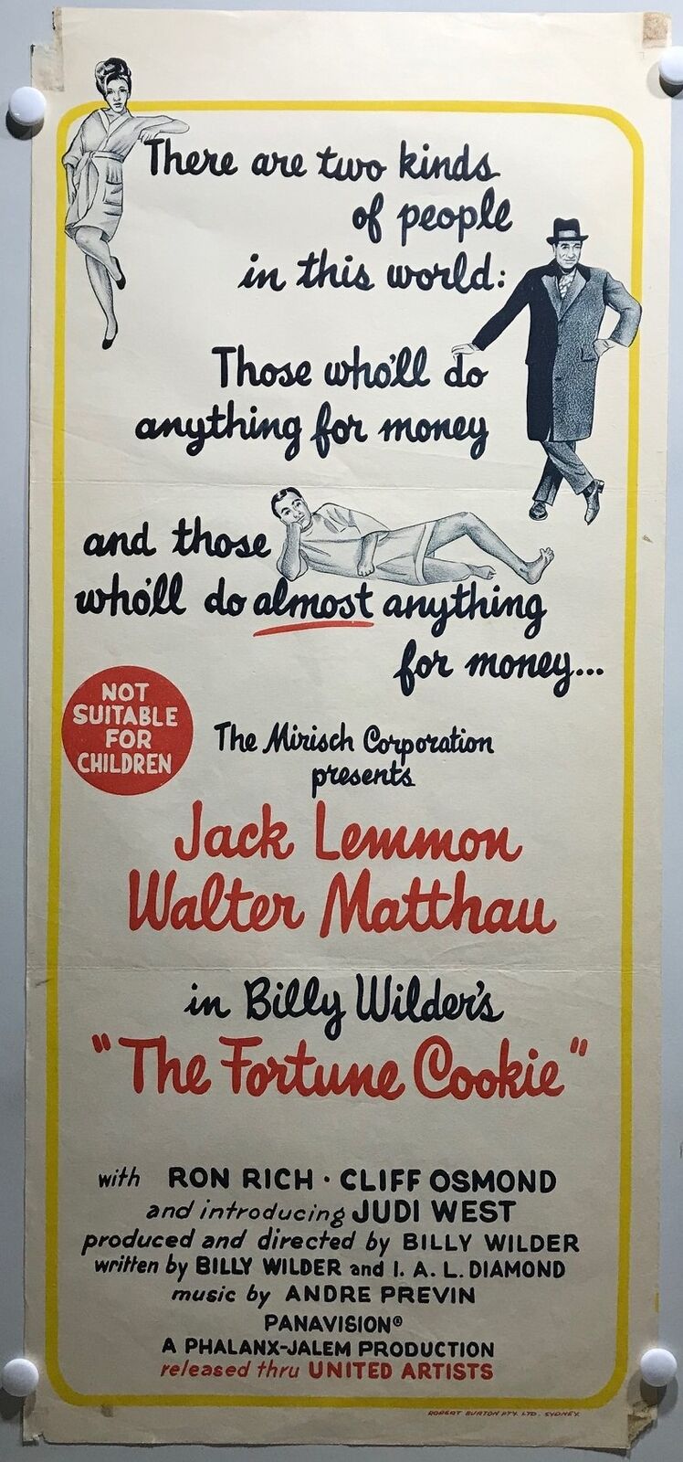 ORIGINAL DAYBILL MOVIE POSTER - THE FORTUNE COOKIE - 1966