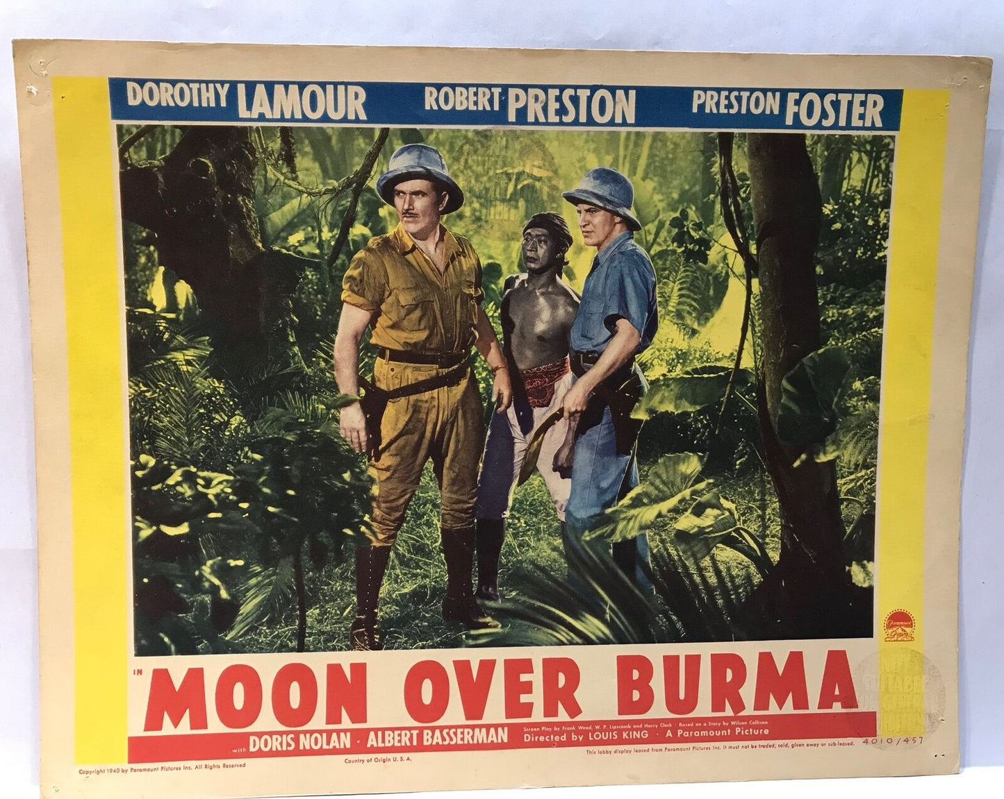 ORIGINAL LOBBY CARD - MOON OVER BURMA (f) - 1940 - title card