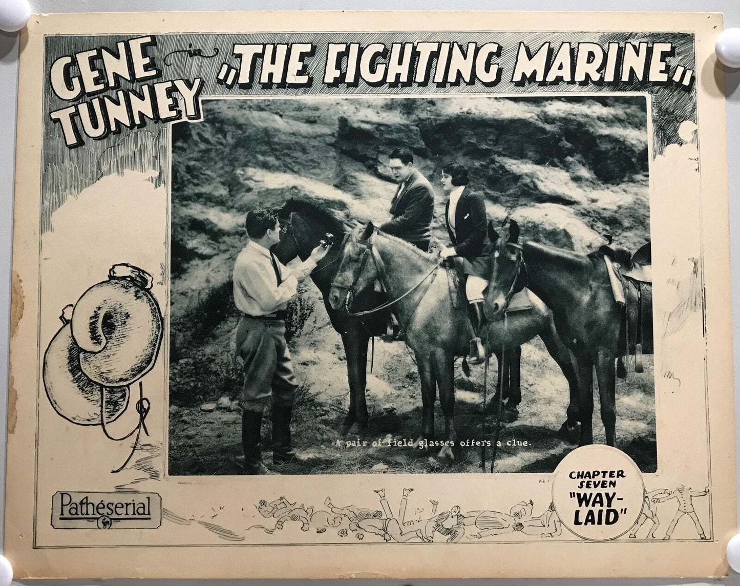 ORIGINAL SERIAL LOBBY CARD - THE FIGHTING MARINE (c) - 1926 - Ch 7 "Way-Lai...