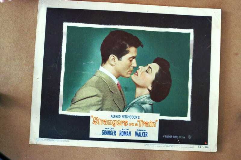 ORIGINAL LOBBY CARD - STRANGERS ON A TRAIN - 1951 - Alfred Hitchcock - key #6