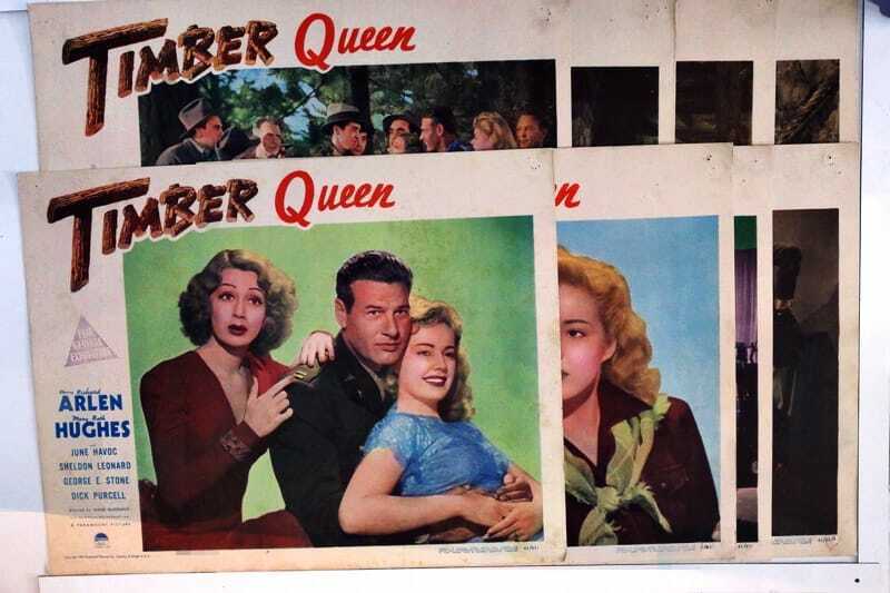 ORIGINAL LOBBY CARDS - TIMBER QUEEN - 1943 - set of 8