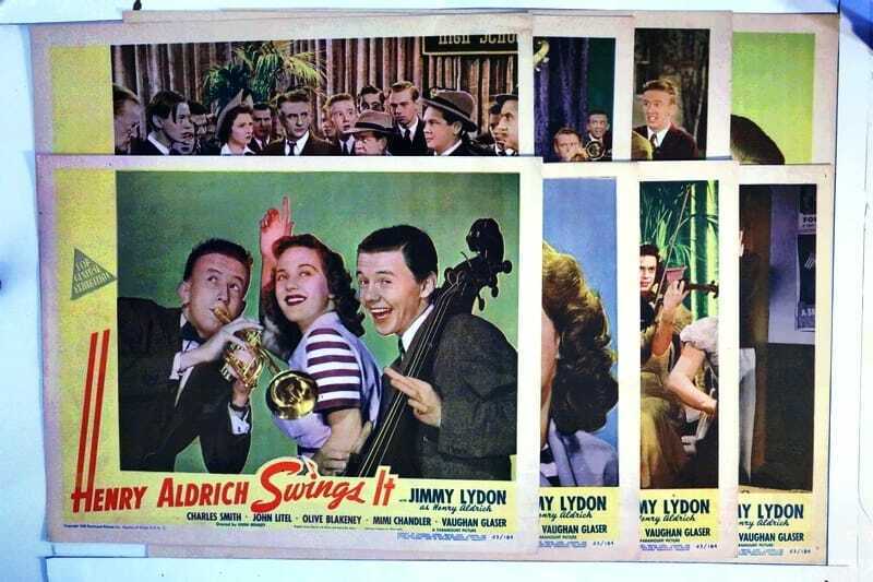 ORIGINAL LOBBY CARDS - HENRY ALDRICH SWINGS IT - 1943 - set of 8