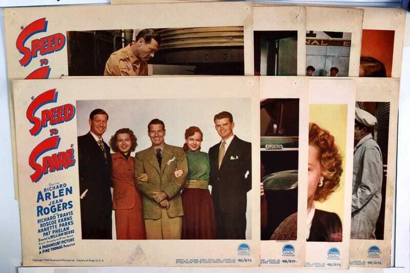 ORIGINAL LOBBY CARDS - SPEED TO SPARE - 1948 - set of 8