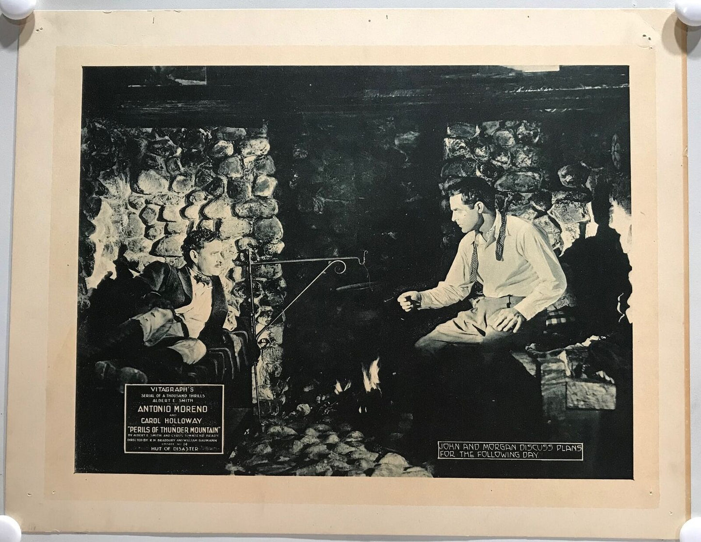 ORIGINAL SERIAL LOBBY CARD - PERILS OF THUNDER MOUNTAIN (d) - 1919 - CH 14 "H...