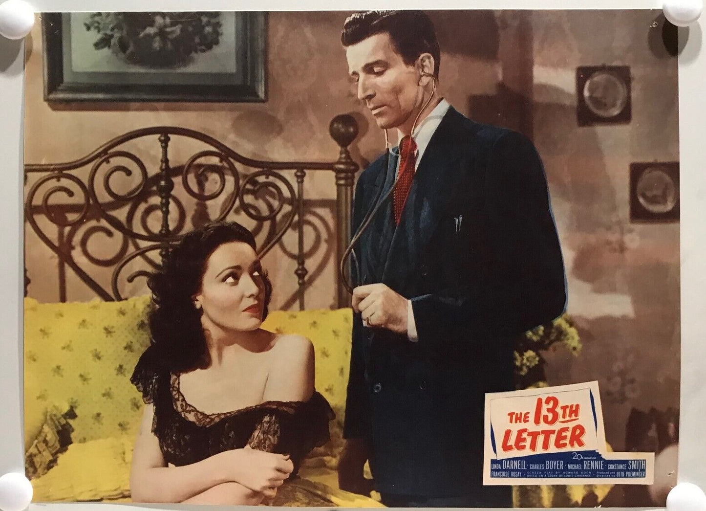 ORIGINAL LOBBY CARDS - THE 13TH LETTER - 1951 - set of 8