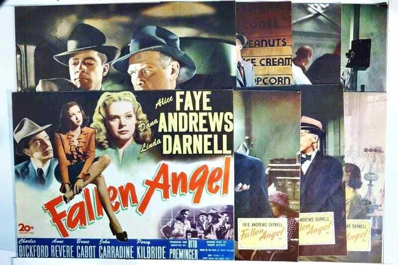 ORIGINAL LOBBY CARDS - FALLEN ANGEL - 1945 - set of 8