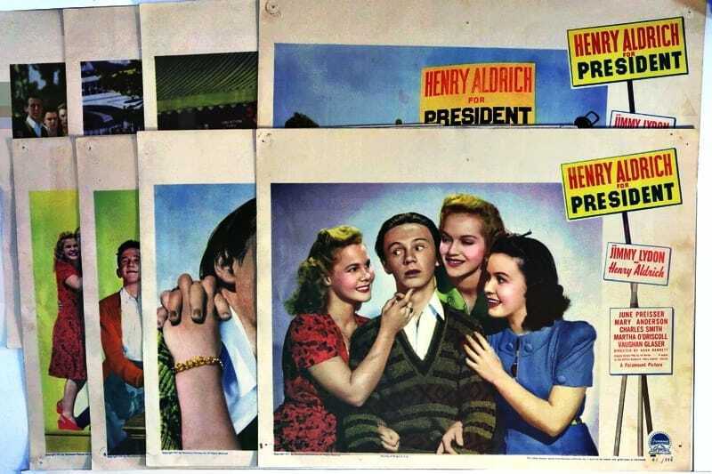 ORIGINAL LOBBY CARDS - HENRY ALDRICH FOR PRESIDENT - 1941 - set of 8