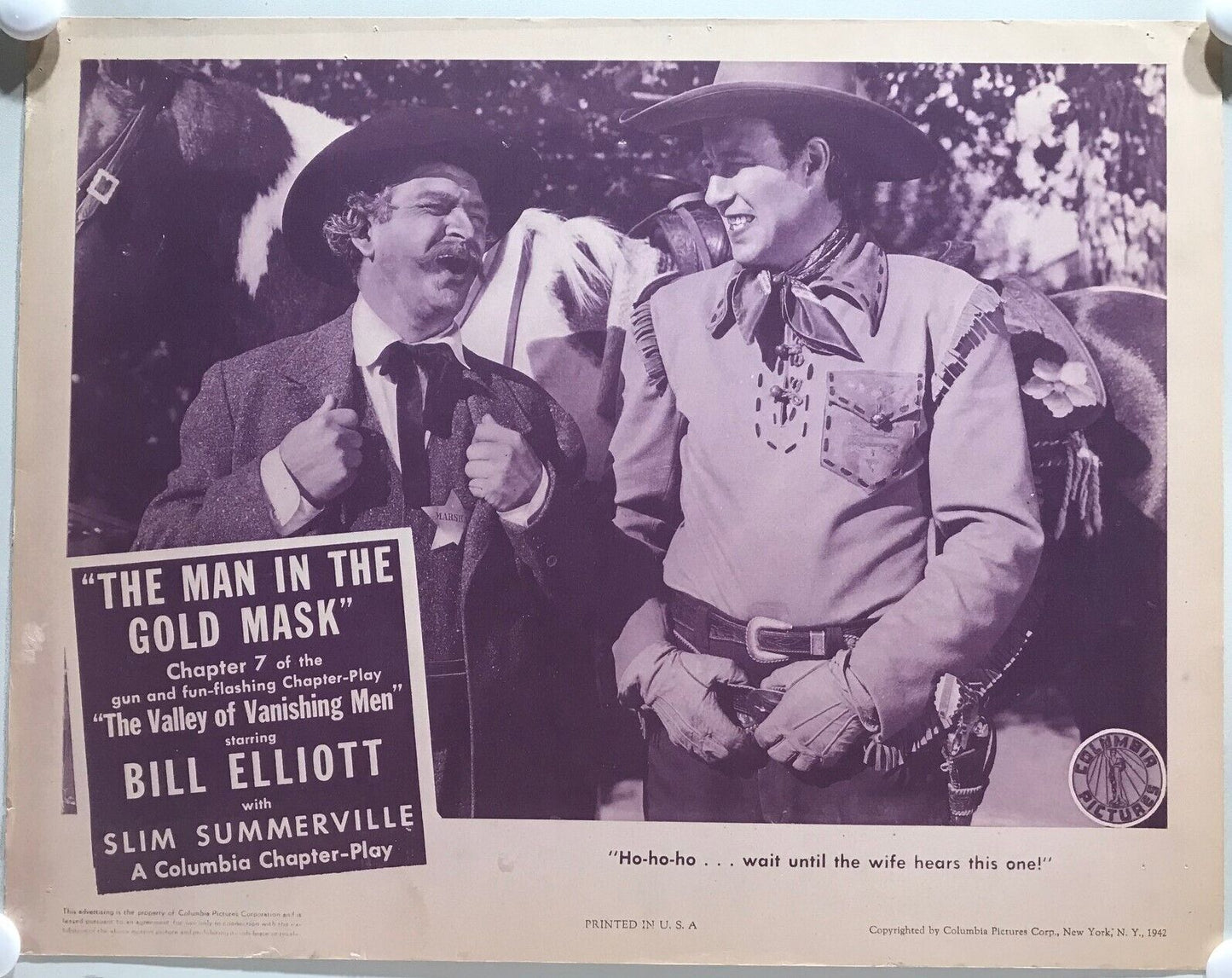 ORIGINAL SERIAL LOBBY CARD - THE VALLEY OF VANISHING MEN (b) - 1942 - Ch 7