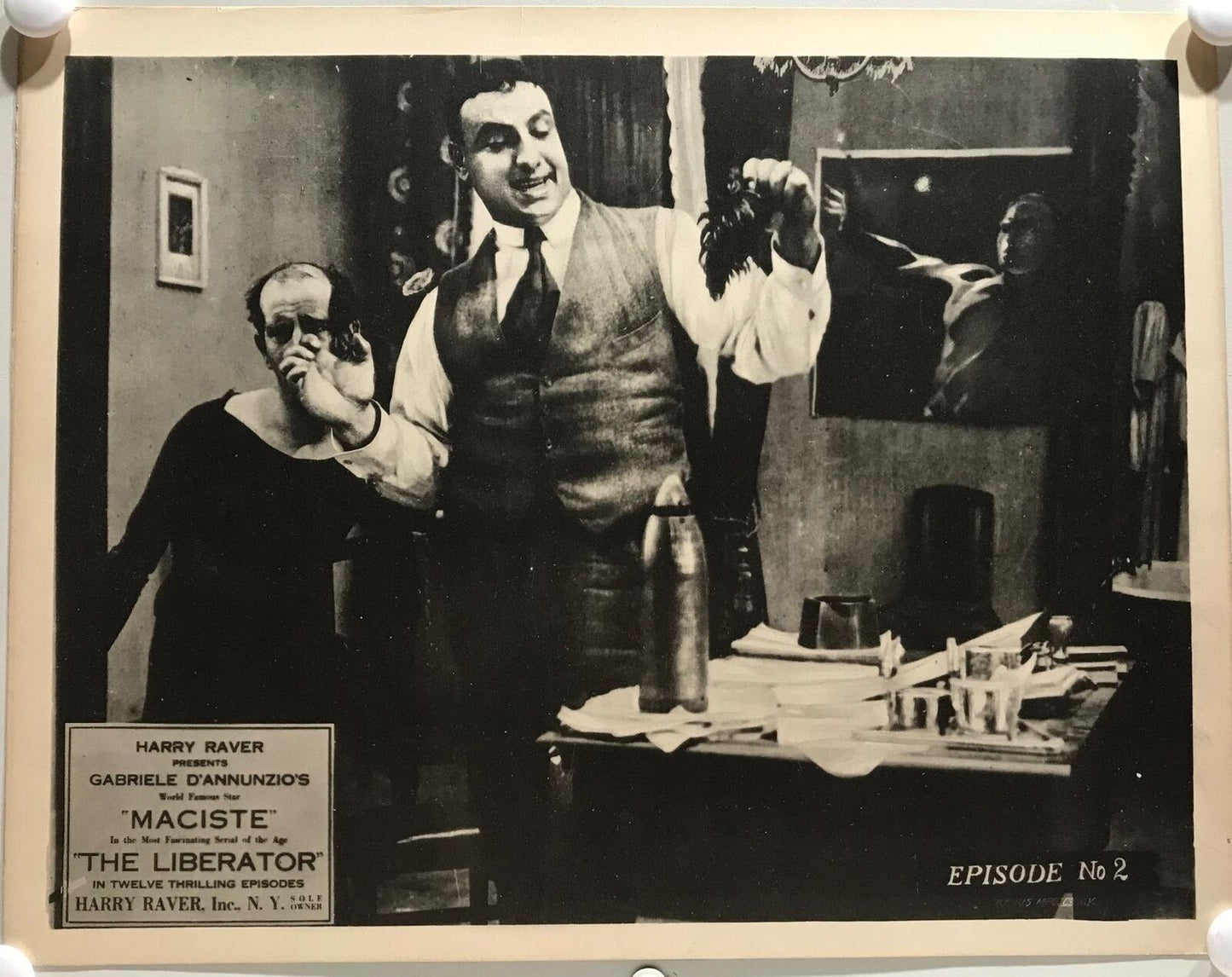 ORIGINAL SERIAL LOBBY CARD - THE LIBERATOR (f) -1918 - Maciste - episode #2 -...