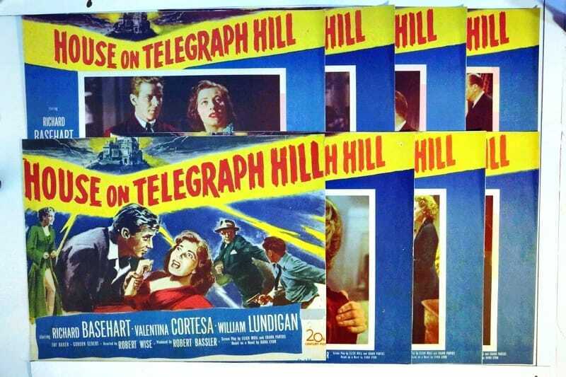ORIGINAL LOBBY CARDS - HOUSE ON TELEGRAPH HILL - 1951 - set of 8