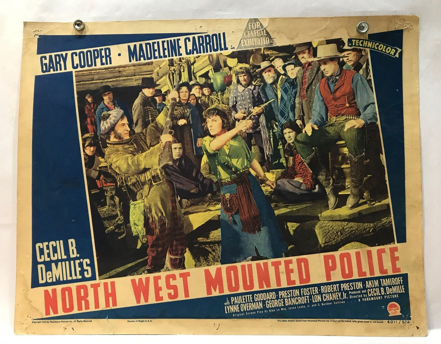 ORIGINAL LOBBY CARD - NORTH WEST MOUNTED POLICE (e) - 1940 - title card