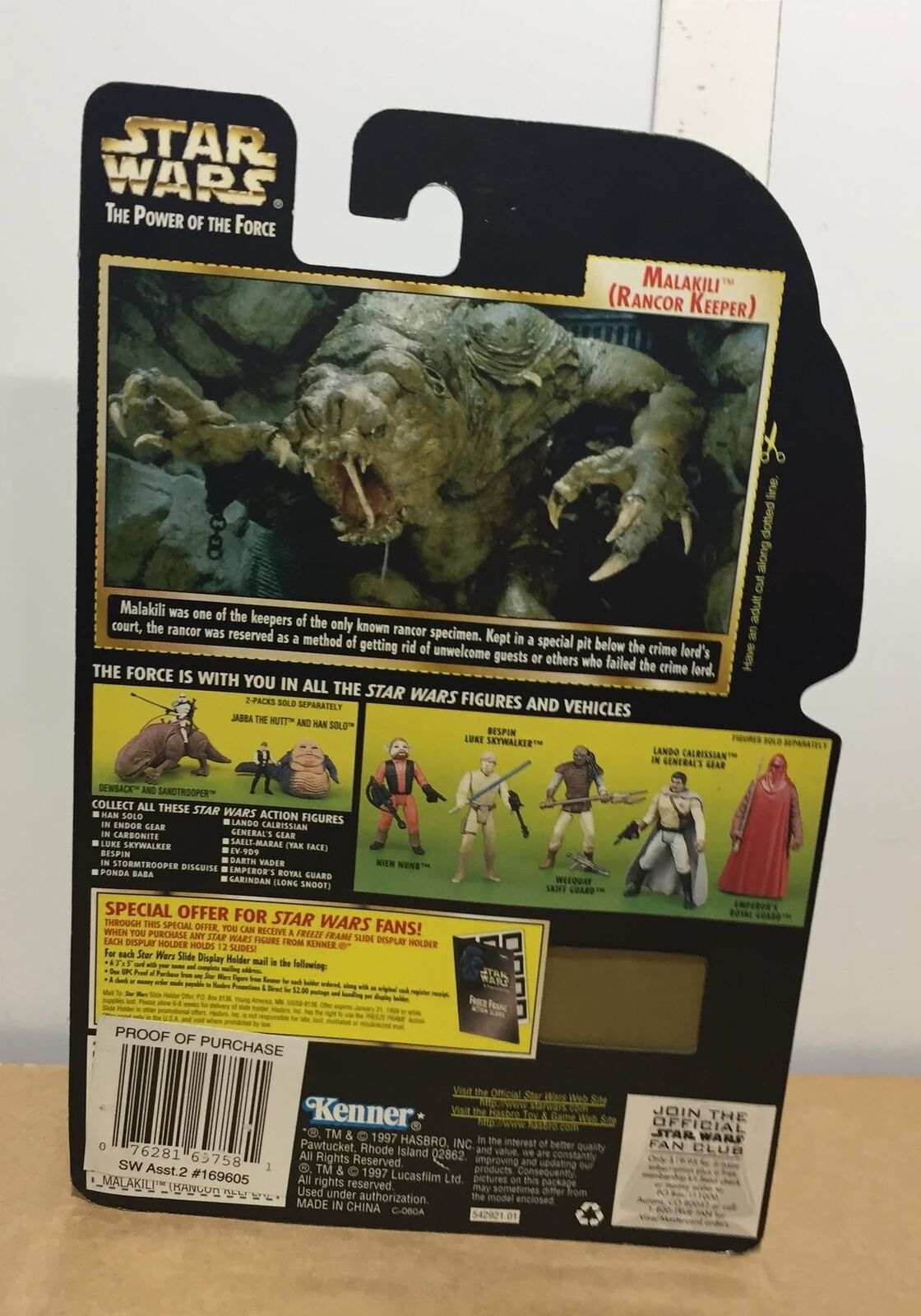 STAR WARS - KENNER - POTF - MALAKILI (RANCOR KEEPER)- with Long-handled Vibro-blade