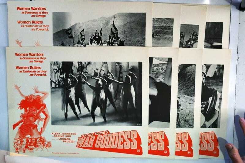 ORIGINAL LOBBY CARDS - WAR GODDESS - 1973 - set of 8 - Australian