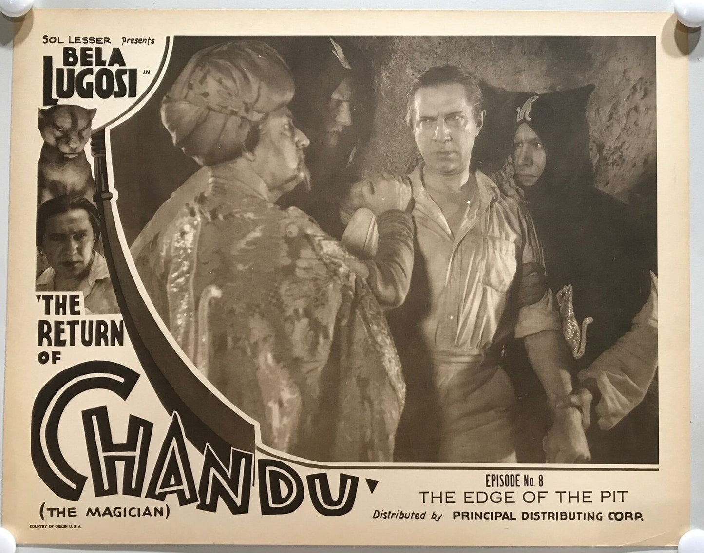 ORIGINAL SERIAL LOBBY CARD - THE RETURN OF CHANDU (d) - 1934 - Ch 8 "The Edge...