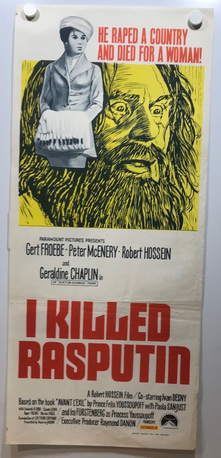 ORIGINAL DAYBILL MOVIE POSTER - I KILLED RASPUTIN
