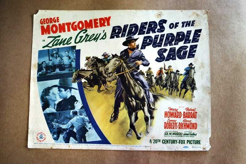ORIGINAL LOBBY CARD - RIDERS OF THE PURPLE SAGE (Zane Grey's) - 1941 - title card