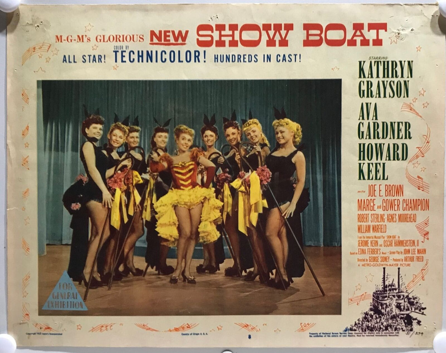 ORIGINAL LOBBY CARDS - SHOW BOAT (b) - 1951 - set of 8