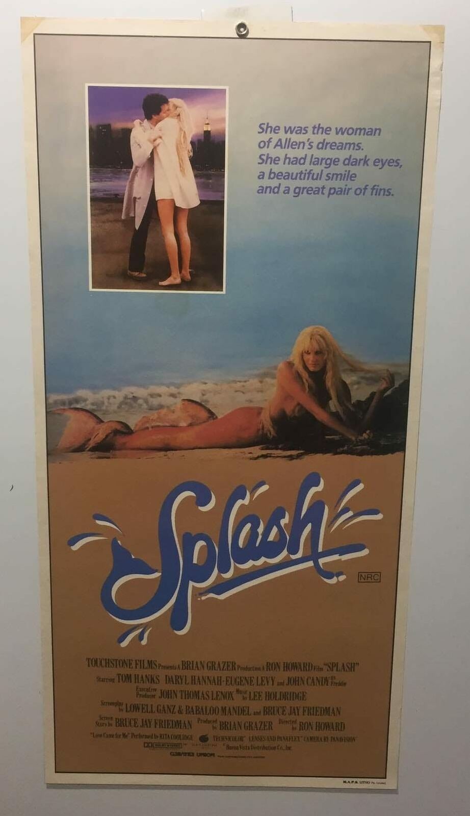 ORIGINAL DAYBILL MOVIE POSTER – SPLASH