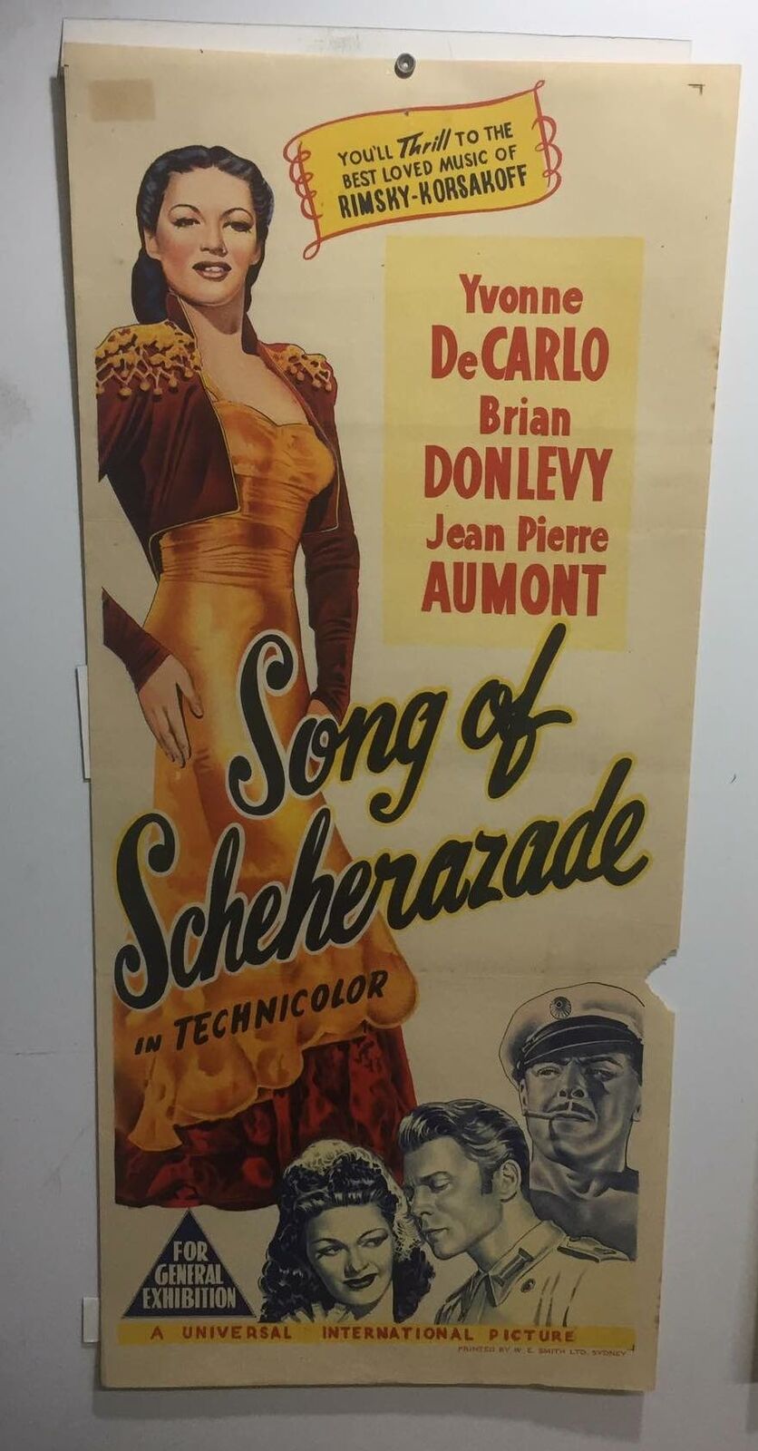 ORIGINAL DAYBILL MOVIE POSTER – SONG OF SCHEHERAZADE