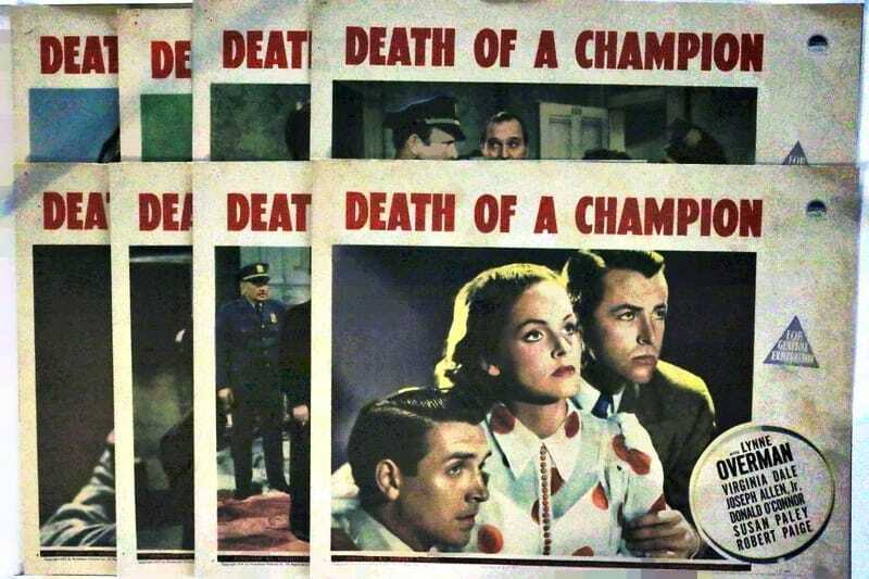 ORIGINAL LOBBY CARDS - DEATH OF A CHAMPION - 1939 - set of 8