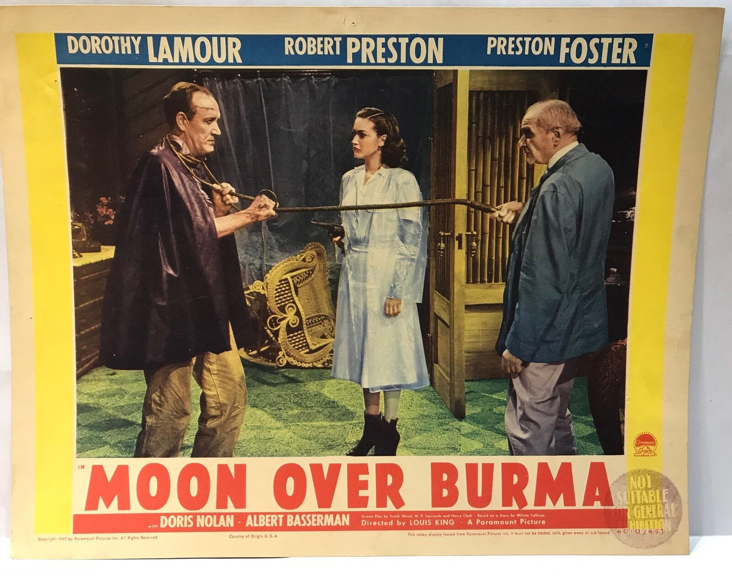 ORIGINAL LOBBY CARD - MOON OVER BURMA (b) - 1940 - title card