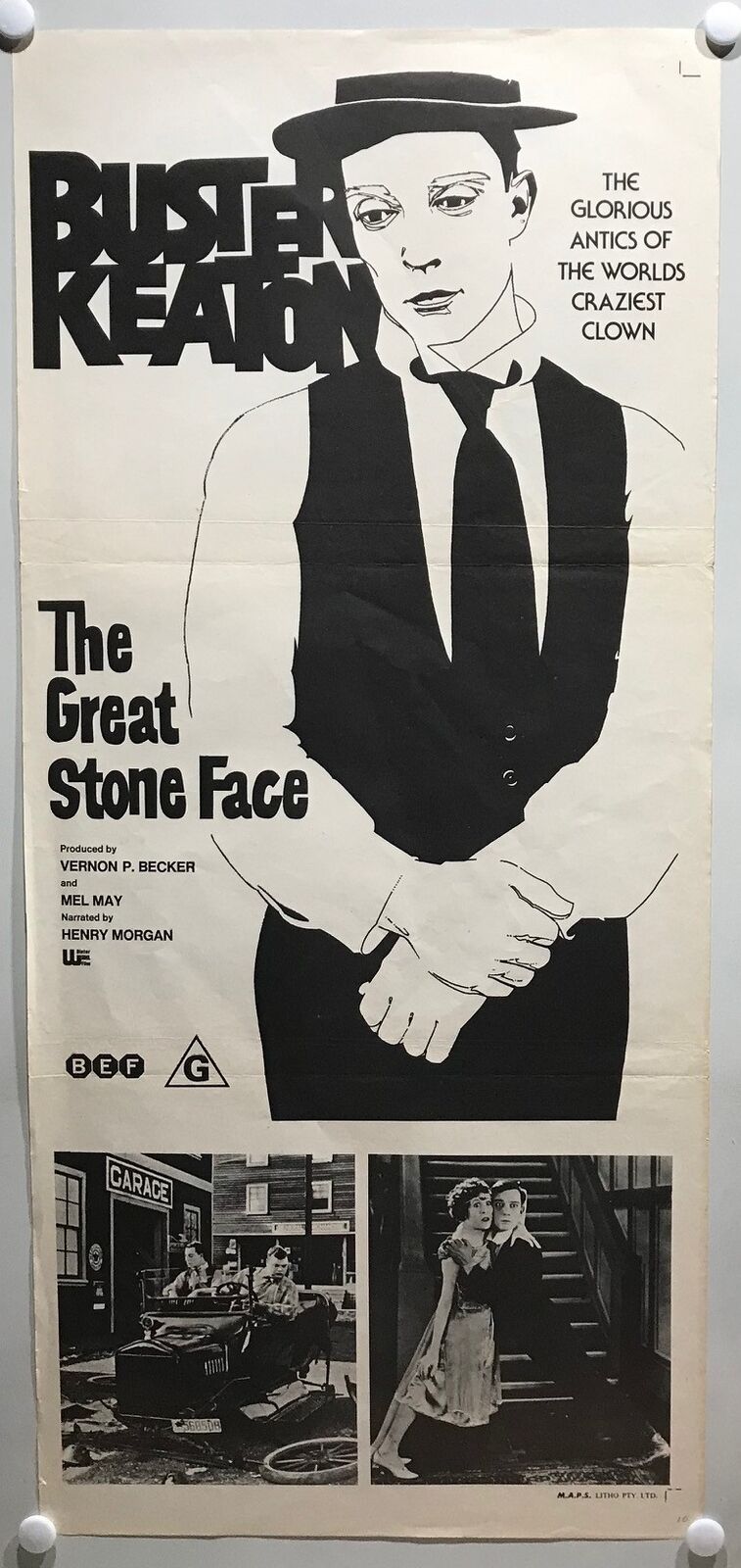 ORIGINAL DAYBILL MOVIE POSTER - THE GREAT STONE FACE - 1968