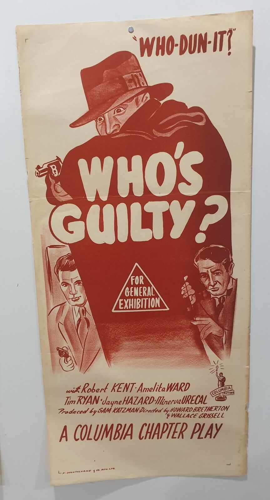 ORIGINAL DAYBILL MOVIE POSTER - WHO'S GUILTY