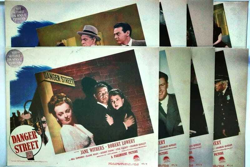 ORIGINAL LOBBY CARDS - DANGER STREET - 1947 - set of 8