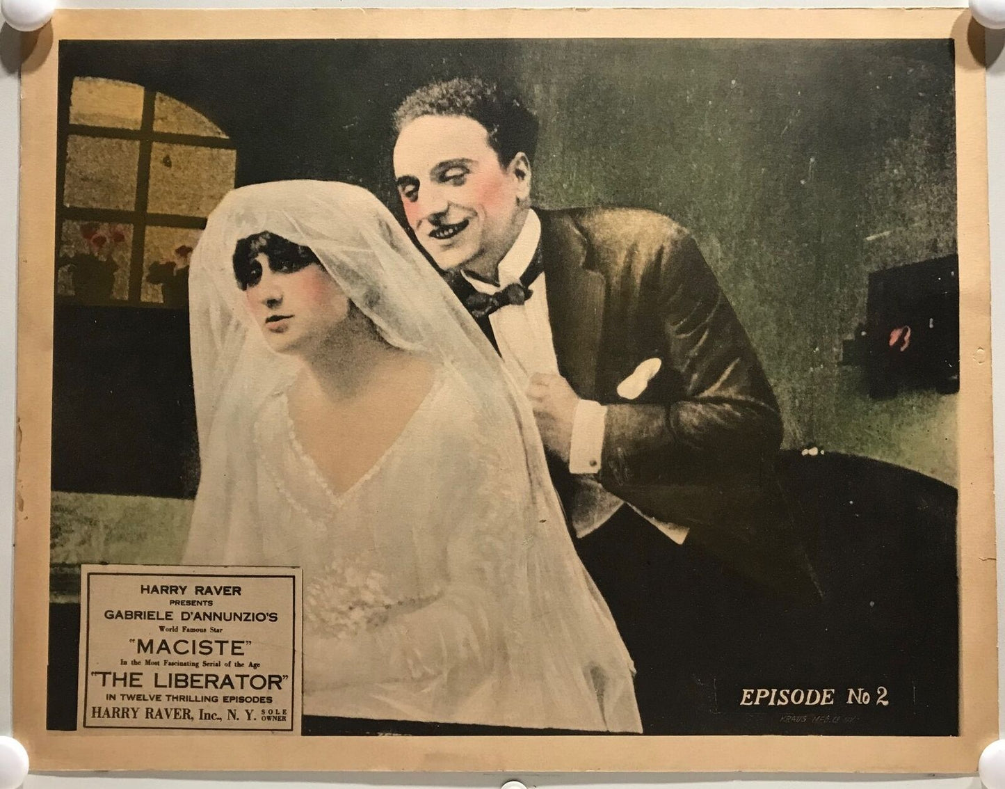 ORIGINAL SERIAL LOBBY CARD - THE LIBERATOR (m) -1918 - Maciste - episode #2 -...
