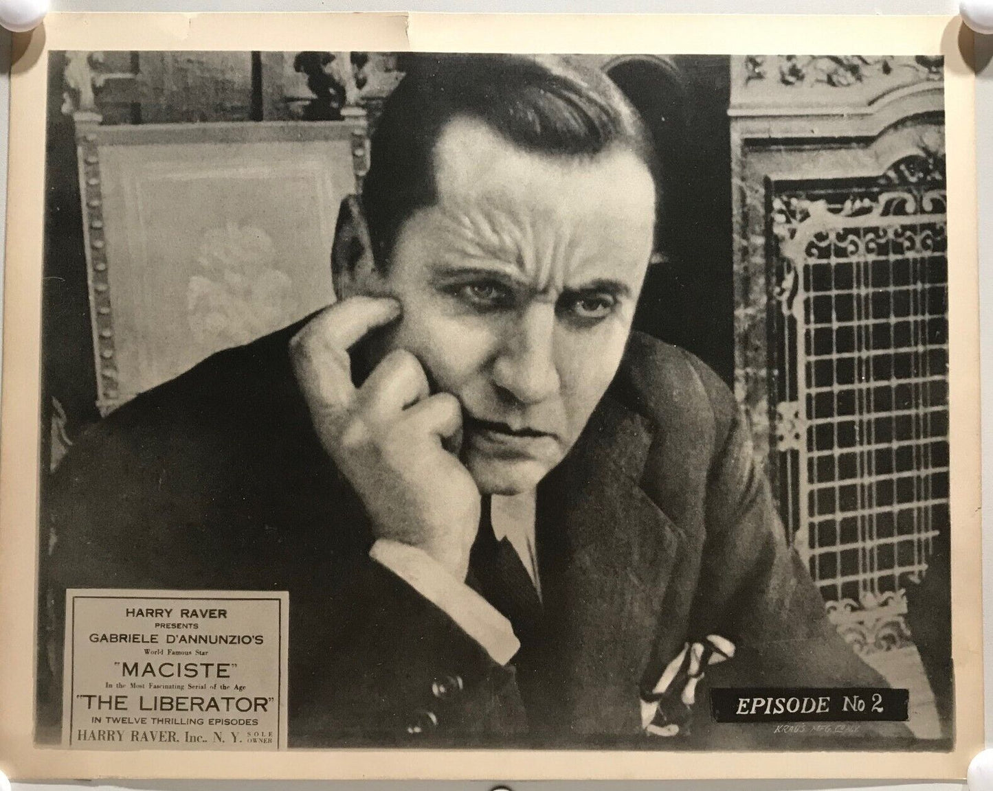 ORIGINAL SERIAL LOBBY CARD - THE LIBERATOR (h) -1918 - Maciste - episode #2 -...