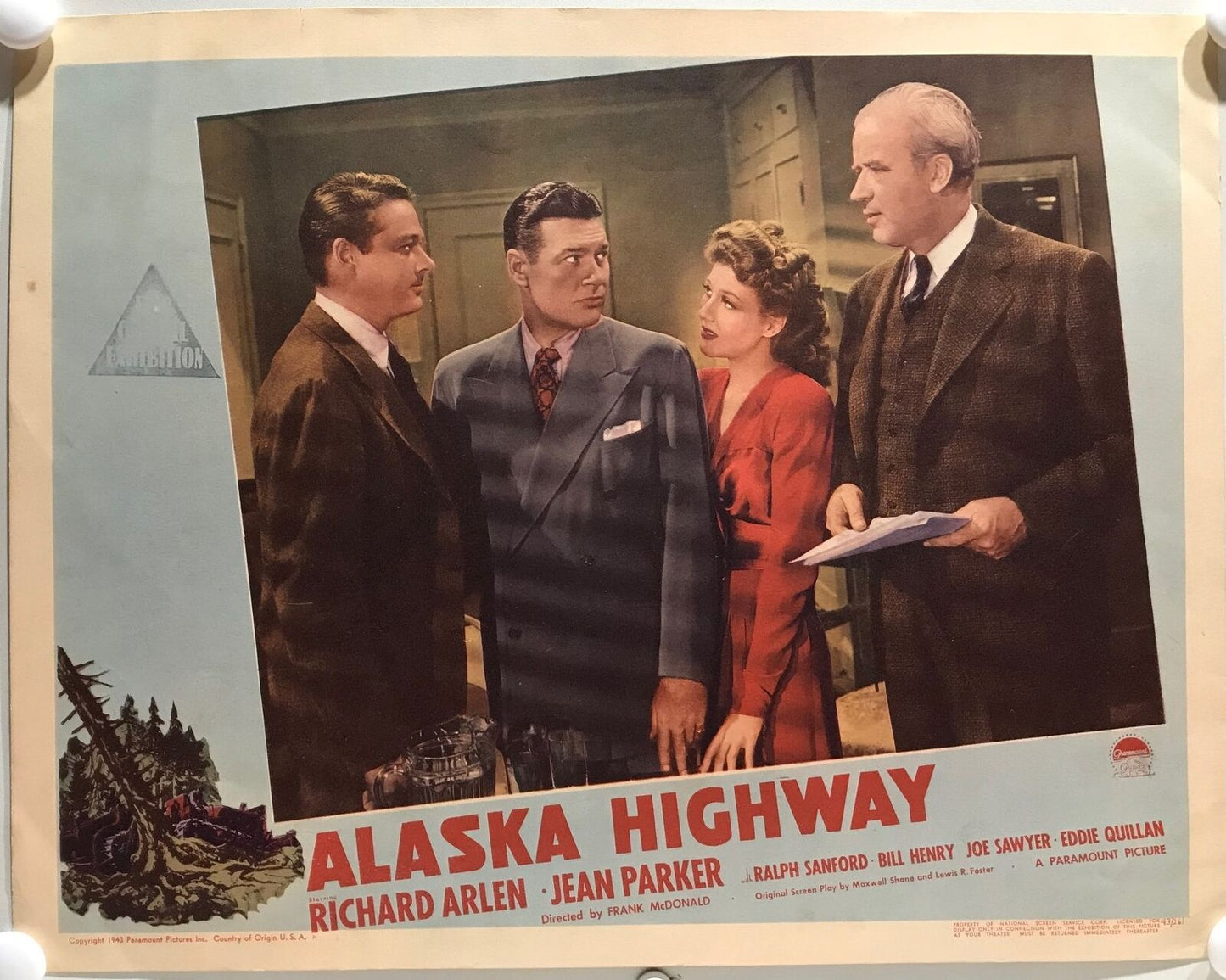 ORIGINAL LOBBY CARDS - ALASKA HIGHWAY - 1943 - set of 8