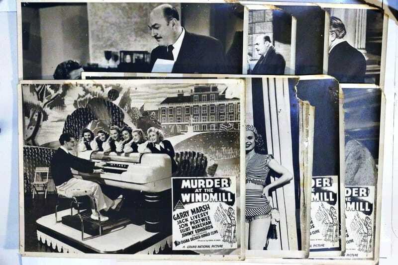 ORIGINAL LOBBY CARDS - MURDER AT THE WINDMILL - 1949 - UK - set of 8