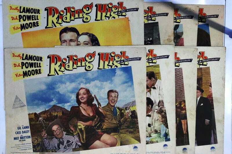 ORIGINAL LOBBY CARDS - RIDING HIGH - 1943 - set of 8