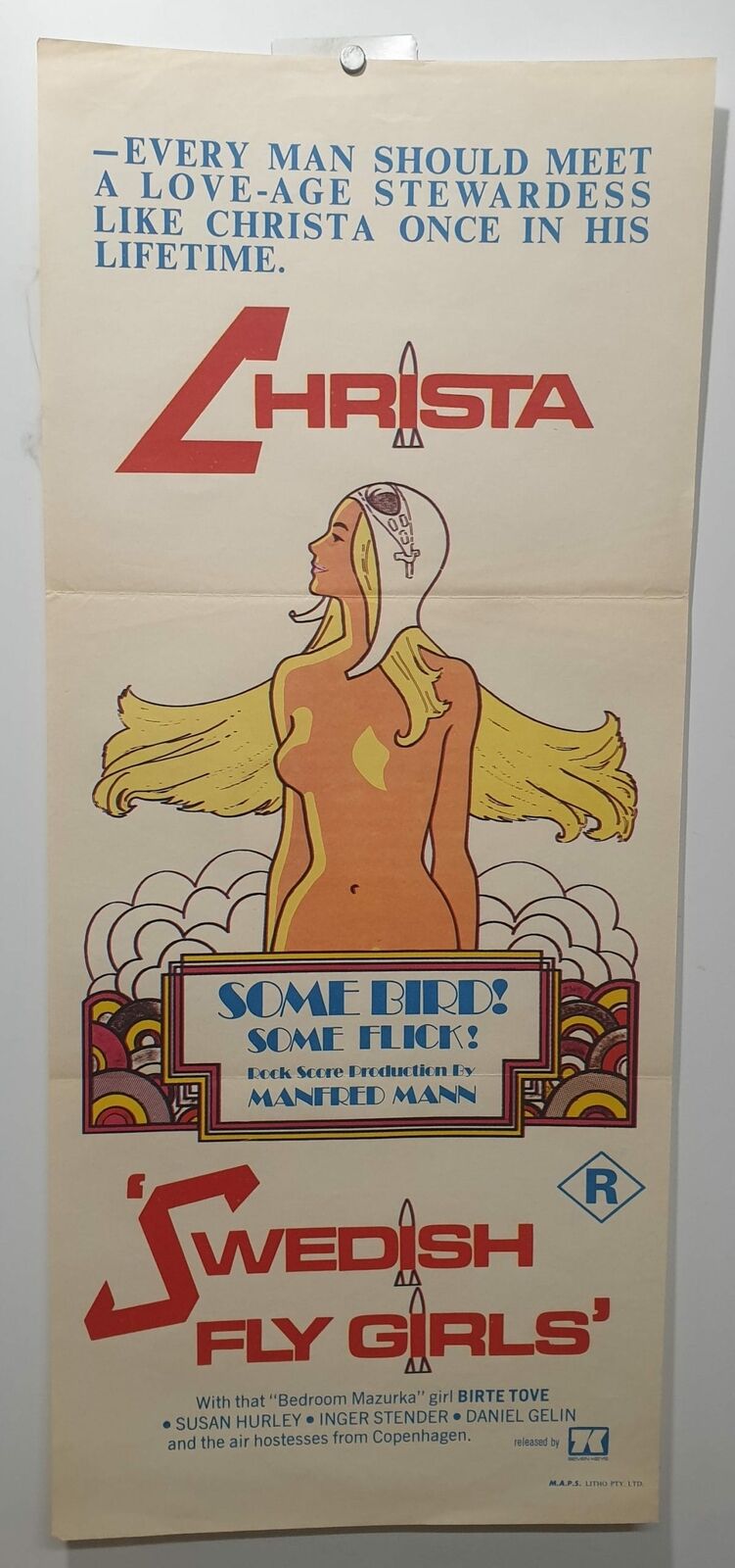 ORIGINAL DAYBILL MOVIE POSTER - SWEDISH FLY GIRLS