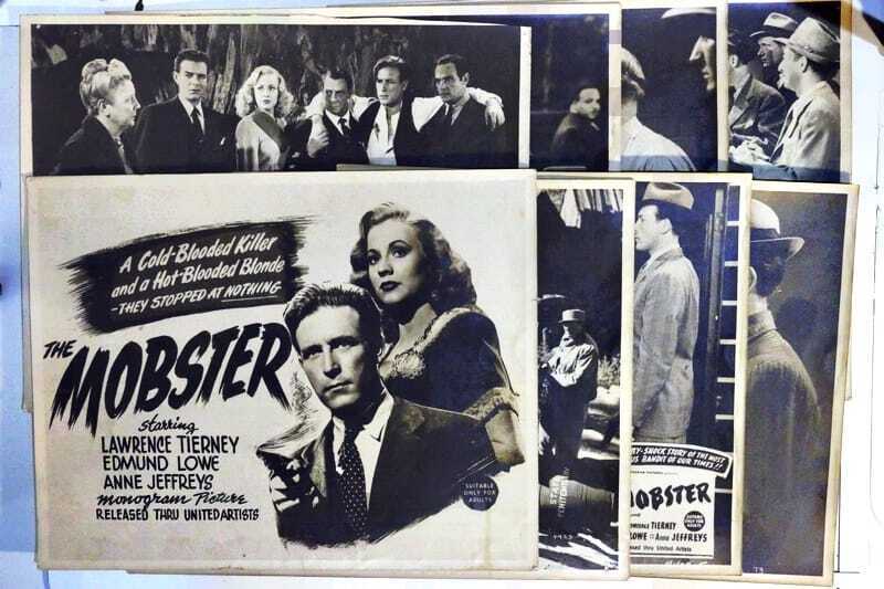 ORIGINAL LOBBY CARDS - THE MOBSTER - 1945 - Dillinger - set of 8