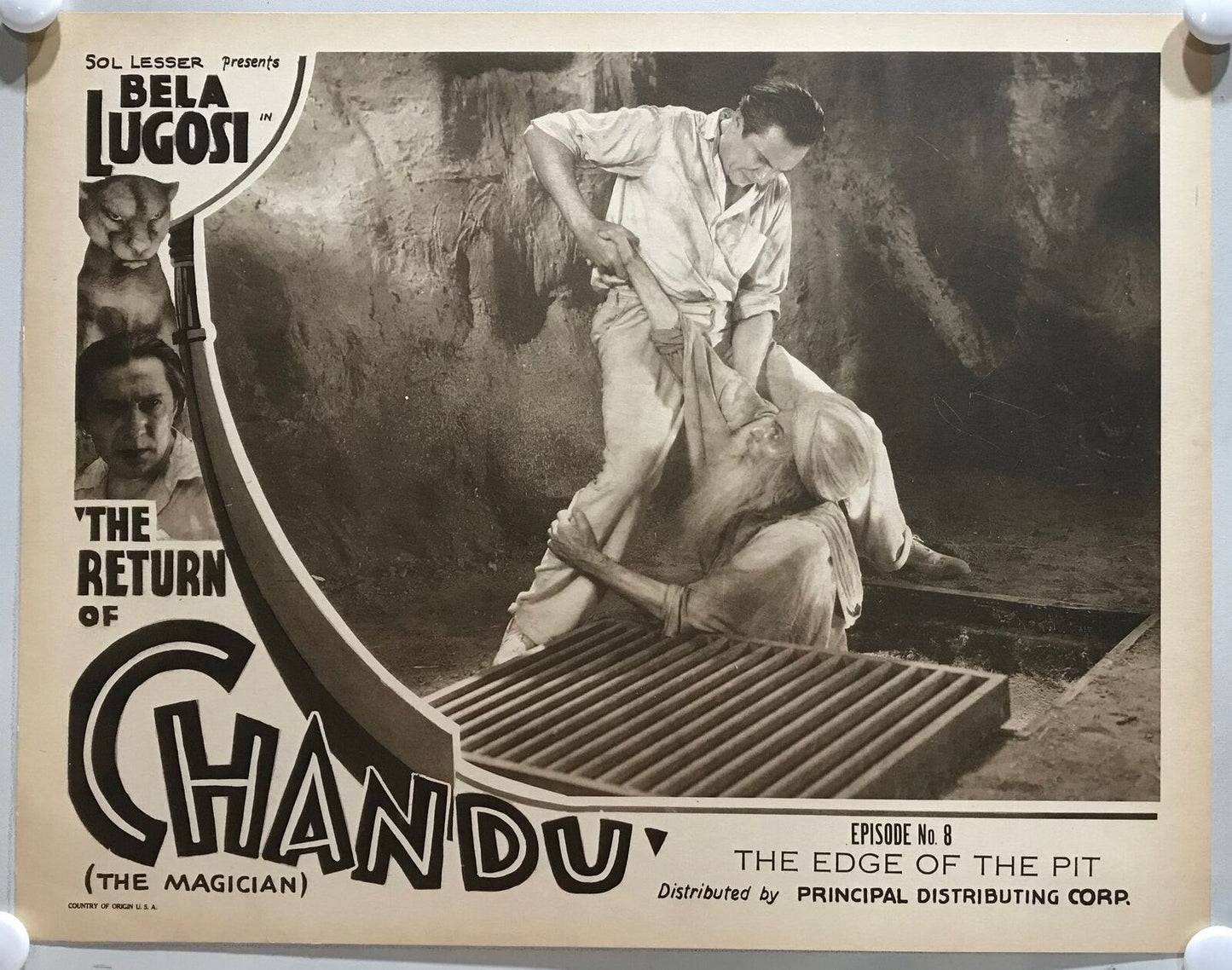 ORIGINAL SERIAL LOBBY CARD - THE RETURN OF CHANDU (e) - 1934 - Ch 8 "The Edge...