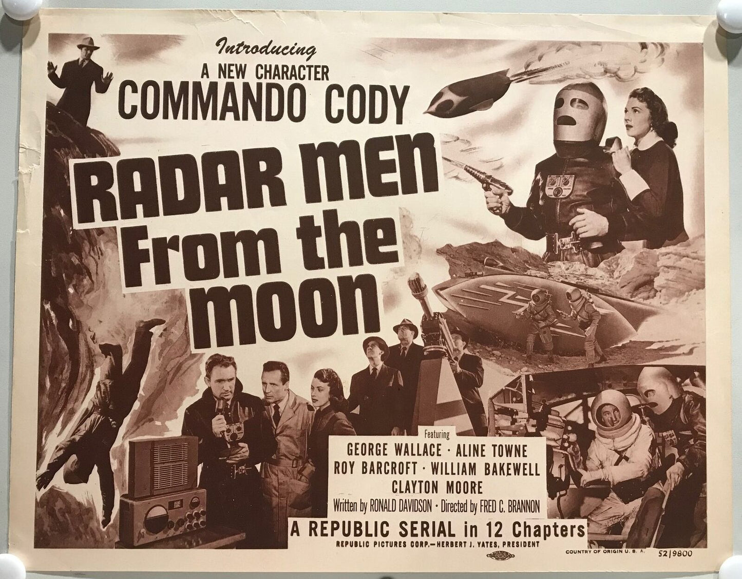 ORIGINAL SERIAL LOBBY CARD - RADAR MEN FROM THE MOON - 1952 - Title Card - G...