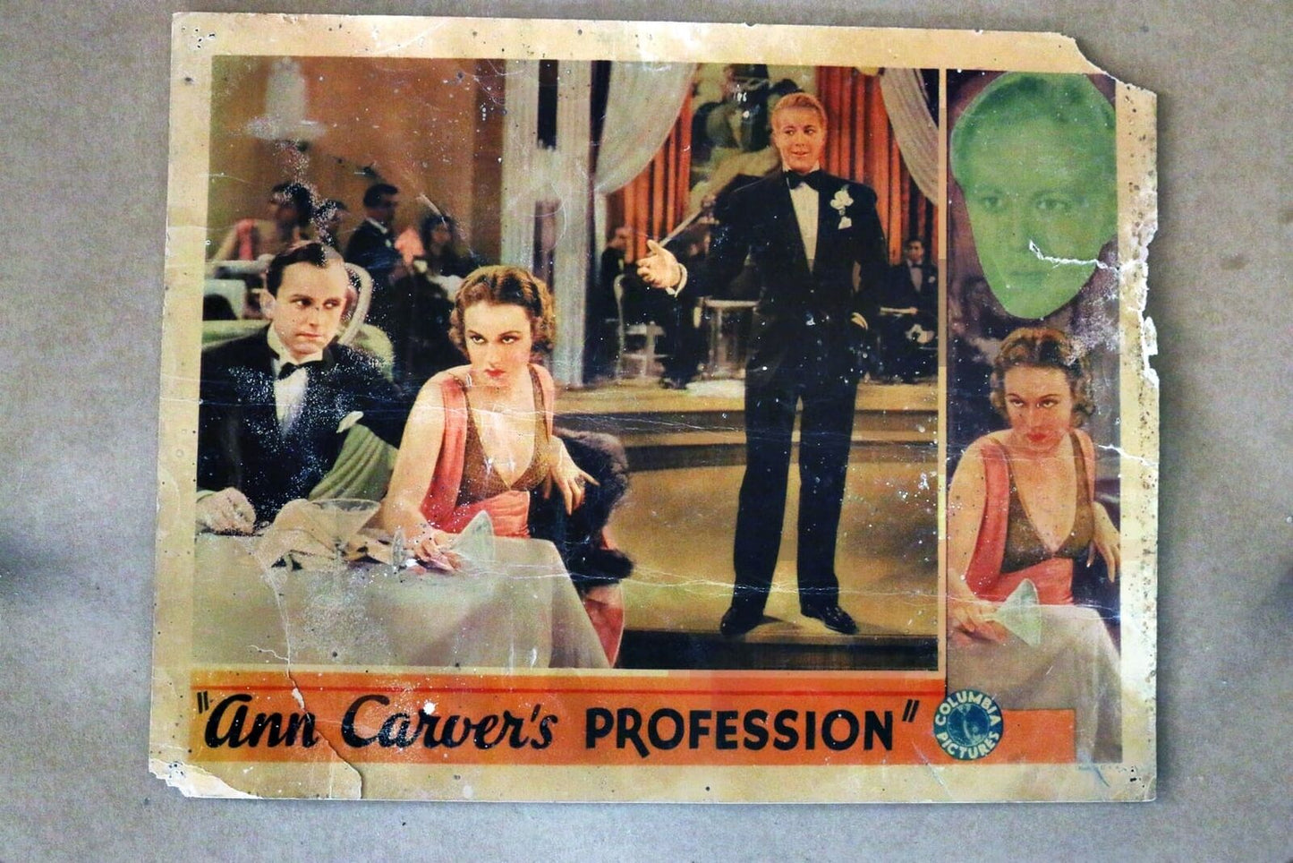 ORIGINAL LOBBY CARD - ANN CARVER'S PROFESSION - 1933 - title card - Fay Wray, Gene Raymond, Claire Dodd