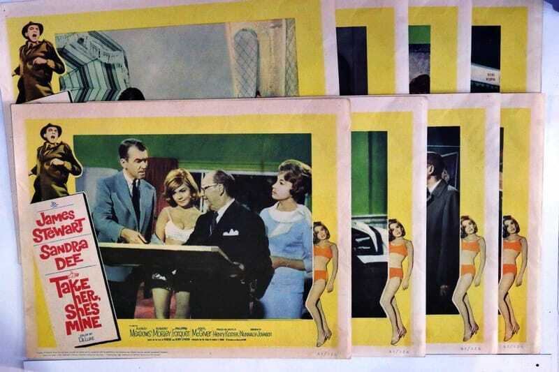 ORIGINAL LOBBY CARDS - TAKE HER, SHE'S MINE - 1963 - set of 8