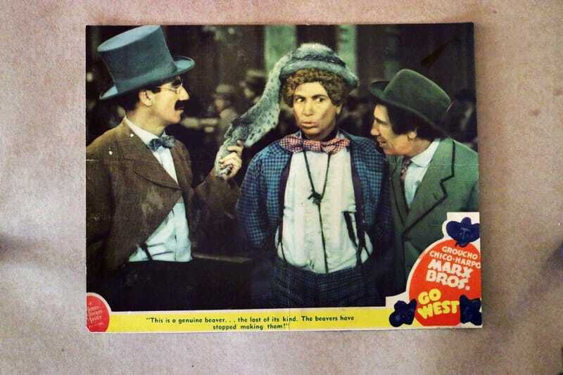 ORIGINAL LOBBY CARD - MARX BROS GO WEST - 1940 - "This is genuine beaver" - key card