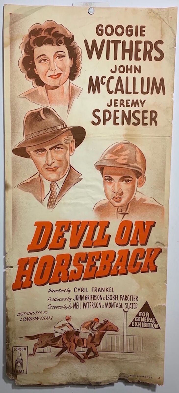 ORIGINAL DAYBILL MOVIE POSTER - DEVIL ON HORSEBACK