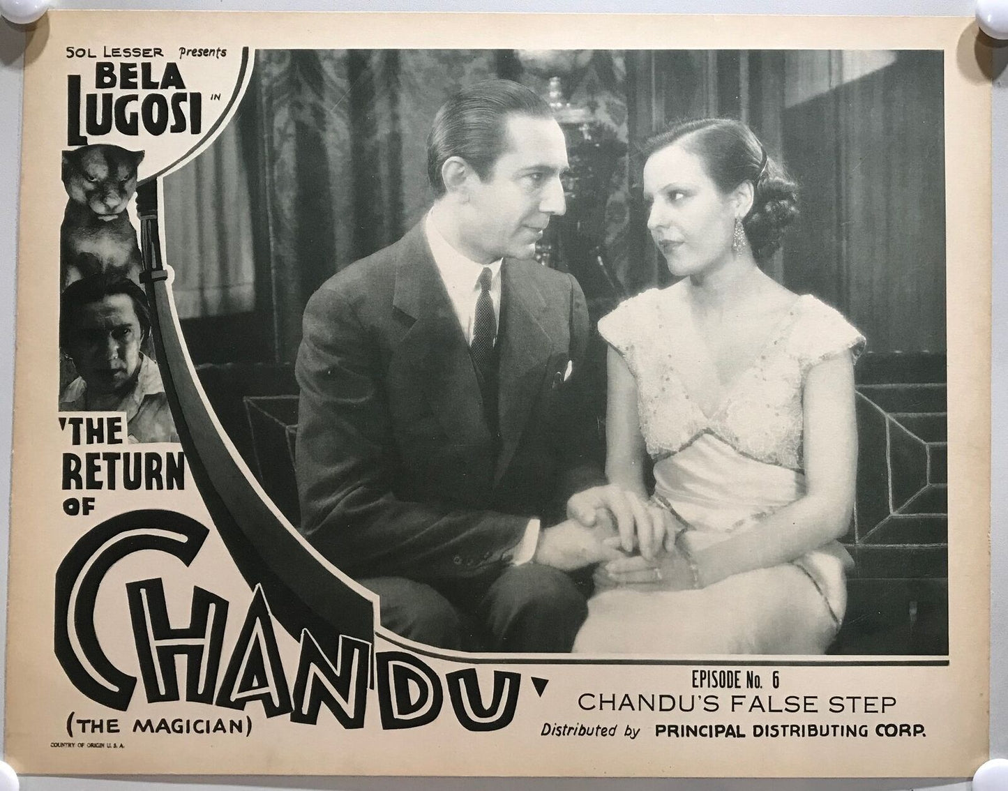 ORIGINAL SERIAL LOBBY CARD - THE RETURN OF CHANDU (e) - 1934 - Ch 6 "Chandu's...