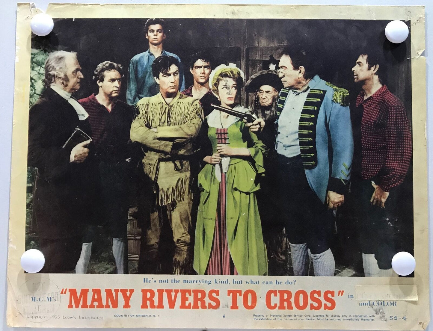 ORIGINAL LOBBY CARDS - MANY RIVERS TO CROSS - 1955 - set of 8