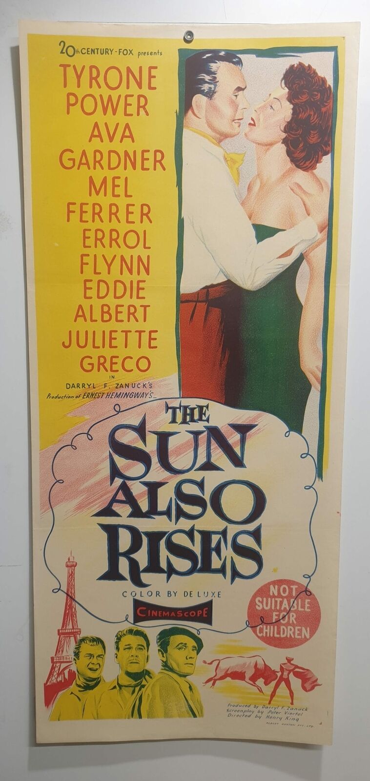 ORIGINAL DAYBILL MOVIE POSTER – THE SUN ALSO RISES