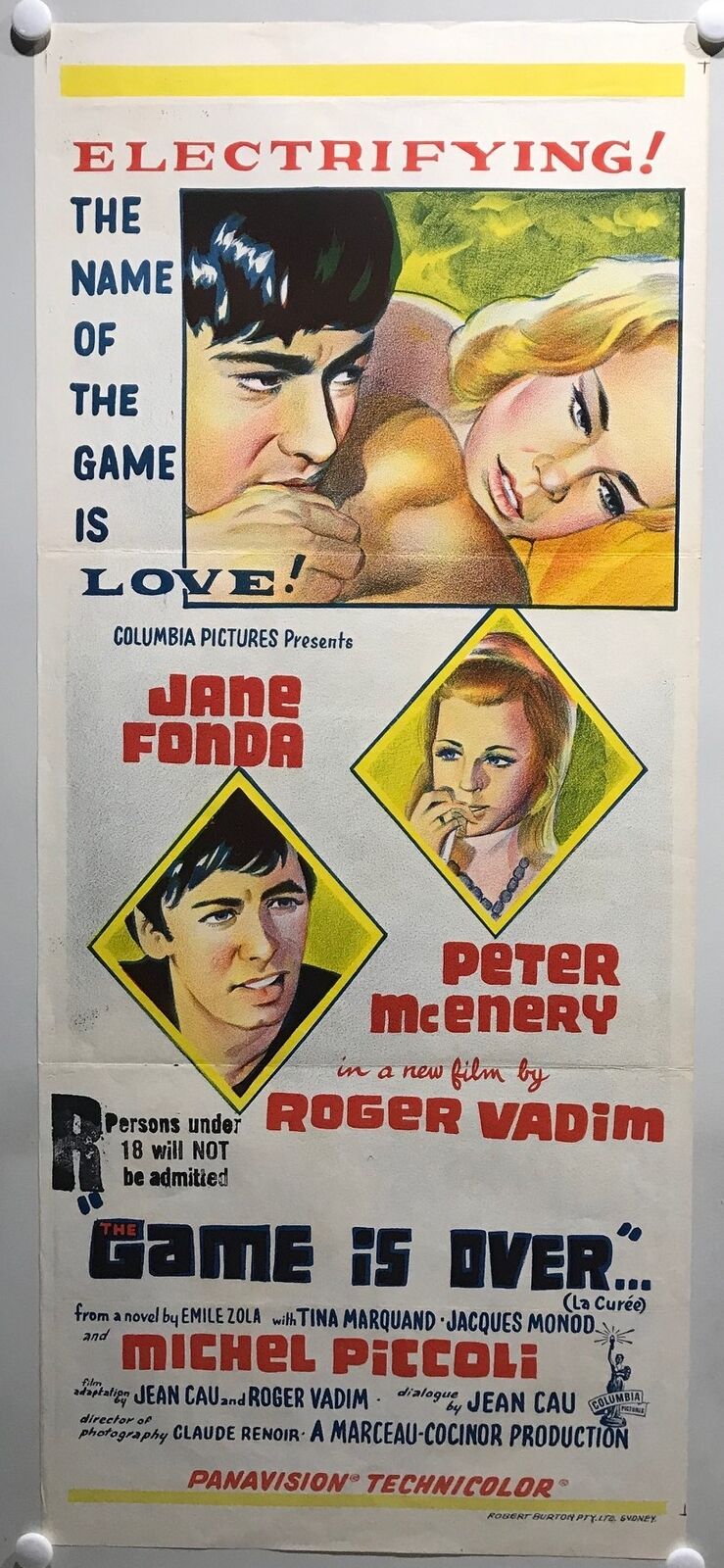 ORIGINAL DAYBILL MOVIE POSTER - GAME IS OVER - 1966