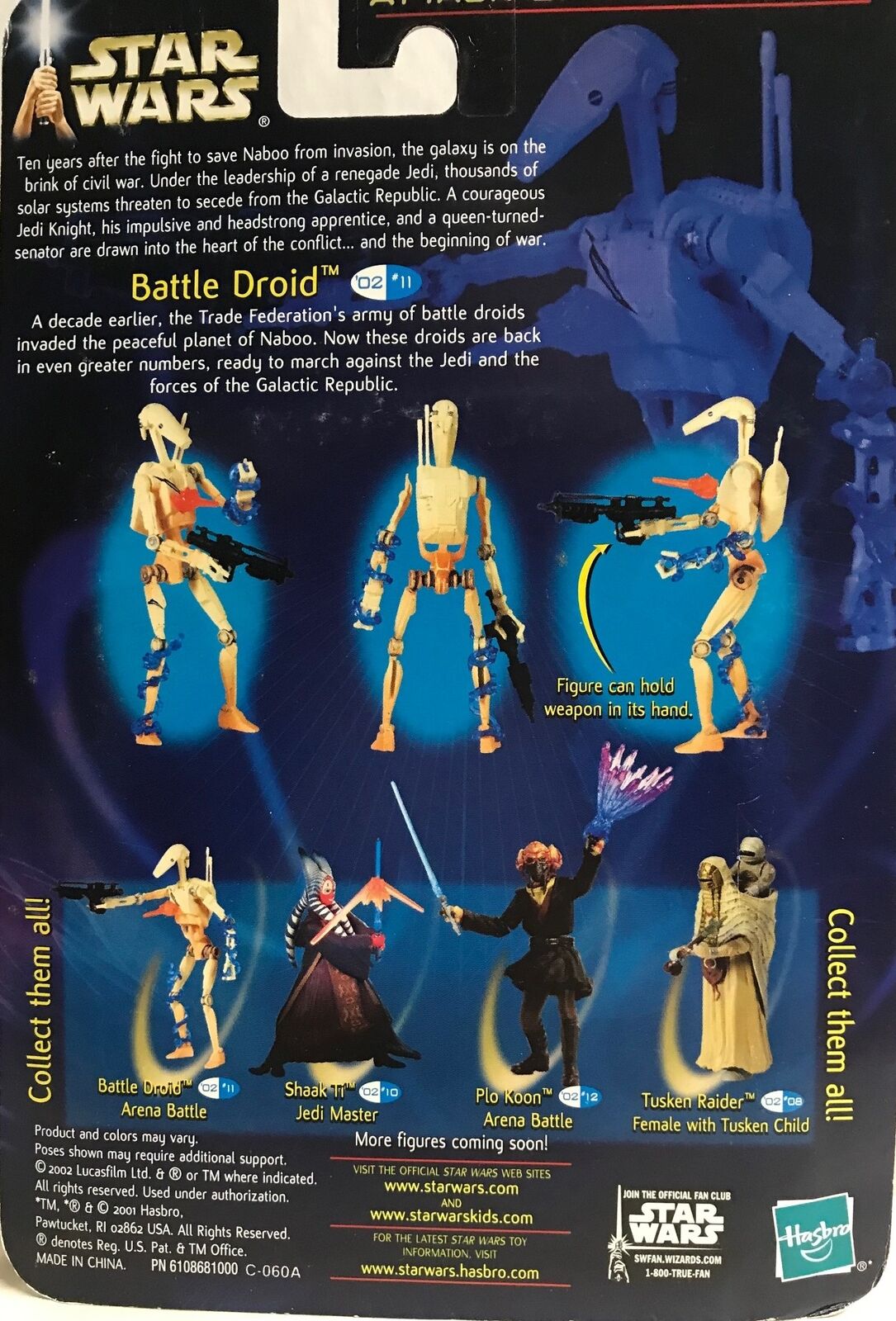 STAR WARS - HASBRO - AOTC - BATTLE DROID (b) - "ARENA BATTLE" - with Blaster,...
