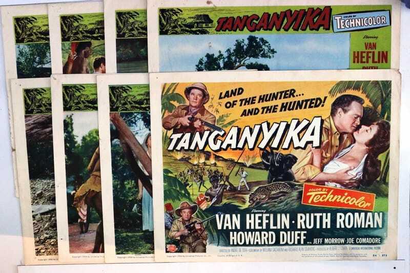 ORIGINAL LOBBY CARDS - TANGANYIKA - 1954 - set of 8