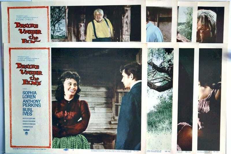ORIGINAL LOBBY CARDS - DESIRE UNDER THE ELMS - 1958 - set of 8