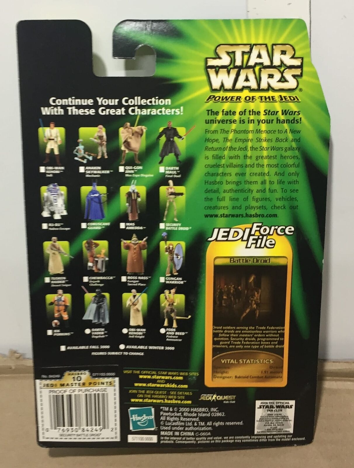 STAR WARS - HASBRO - JEDI FORCE FILE - POTJ - BATTLE DROID - Boomer Damage